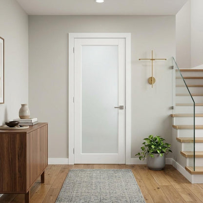 80" X 32" White Wood And Glass Slab Door HomeRoots
