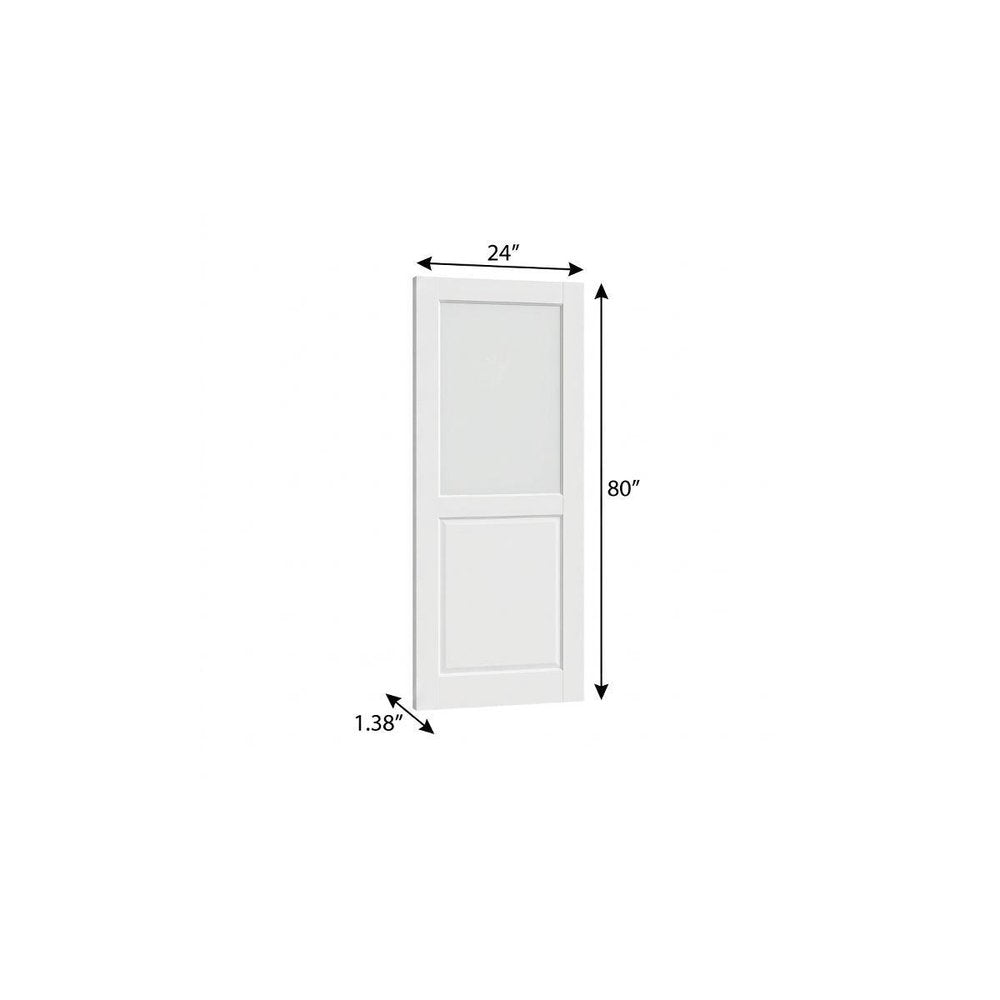 80" X 24" White Wood And Glass Slab Door HomeRoots