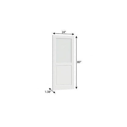 80" X 24" White Wood And Glass Slab Door HomeRoots