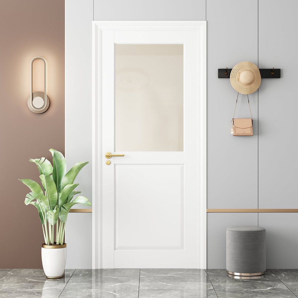 80" X 24" White Wood And Glass Slab Door HomeRoots