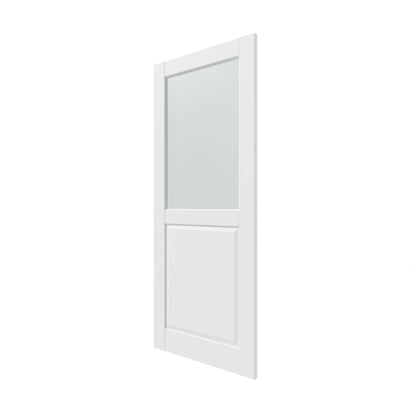 80" X 24" White Wood And Glass Slab Door HomeRoots