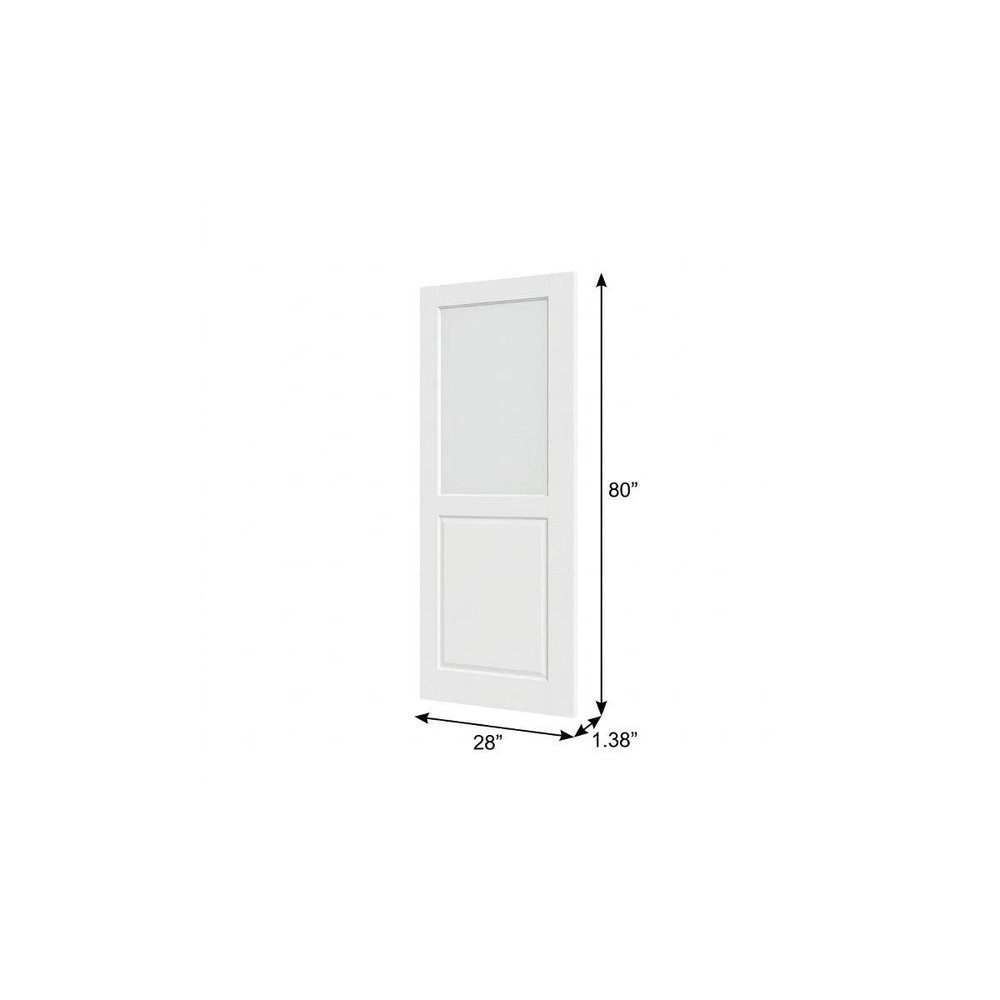 80" X 28" White Wood And Glass Slab Door HomeRoots