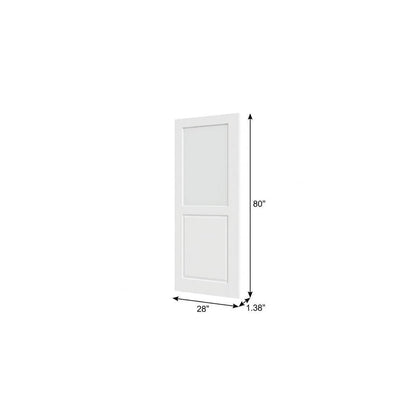 80" X 28" White Wood And Glass Slab Door HomeRoots