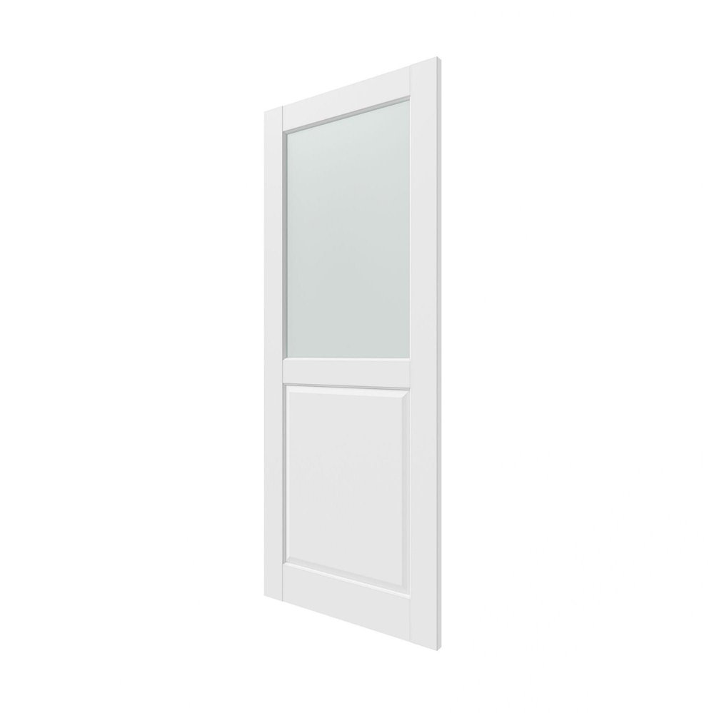 80" X 28" White Wood And Glass Slab Door HomeRoots