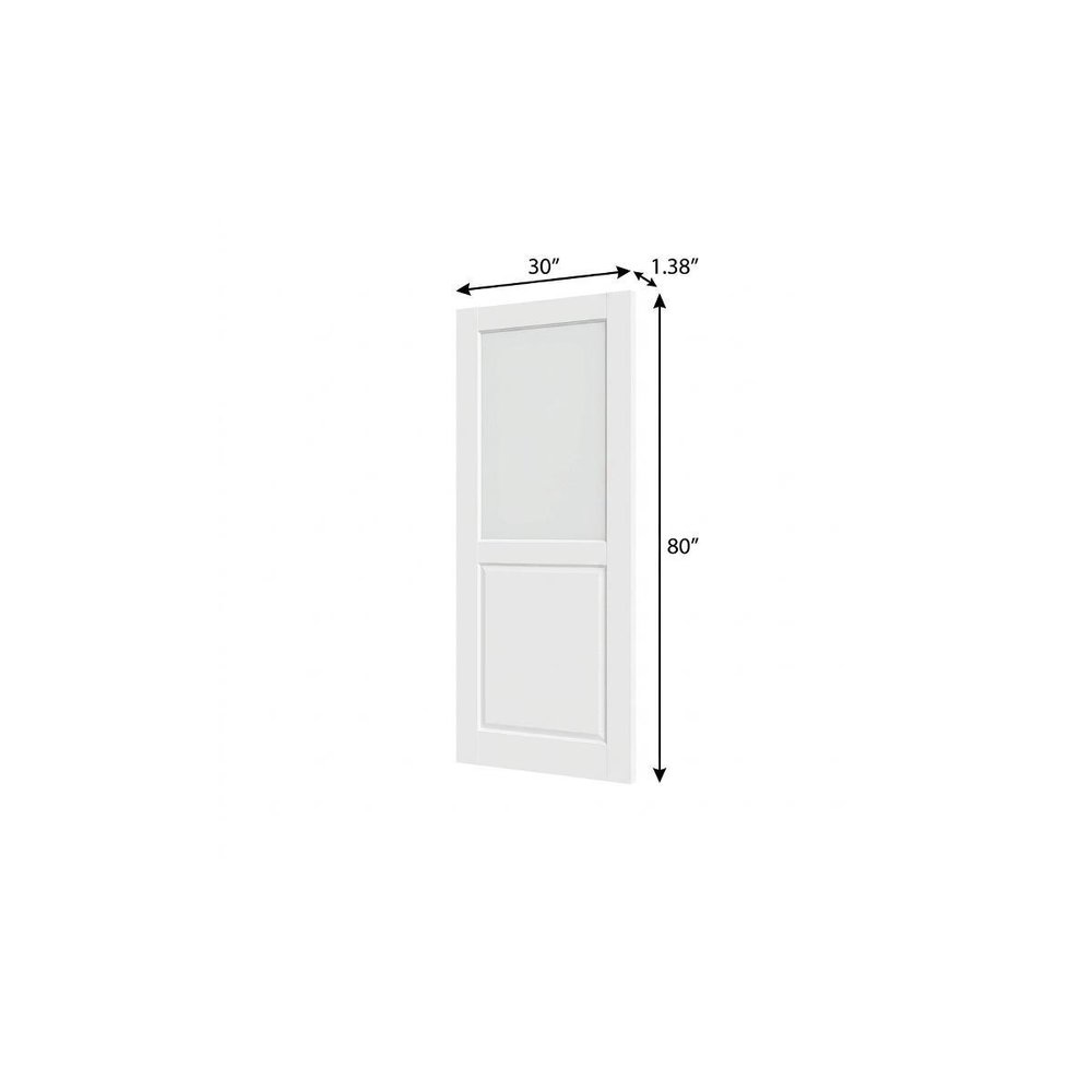 80" X 30" White Wood And Glass Slab Door HomeRoots