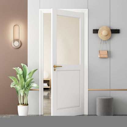 80" X 30" White Wood And Glass Slab Door HomeRoots