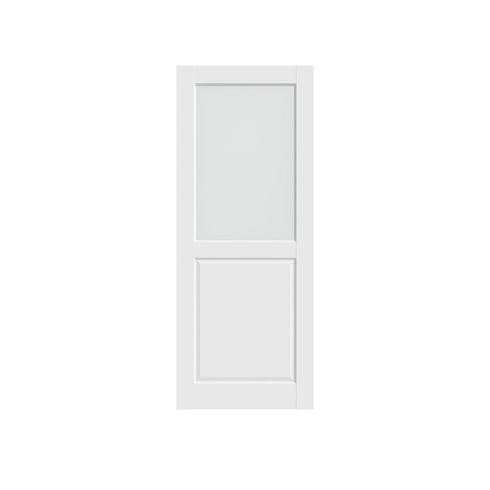 80" X 30" White Wood And Glass Slab Door HomeRoots