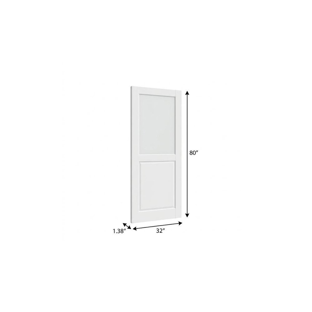 80" X 32" White Wood And Glass Slab Door HomeRoots