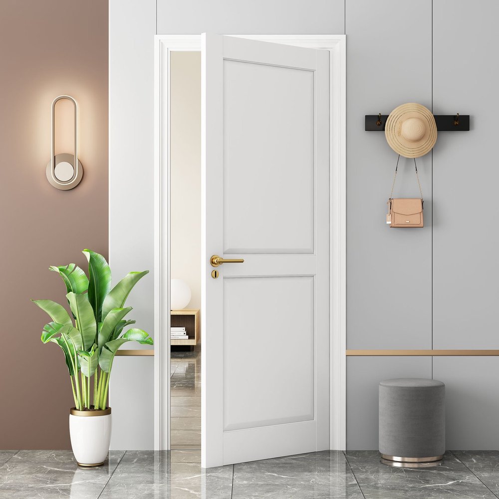 80" White Wood Slab Door HomeRoots