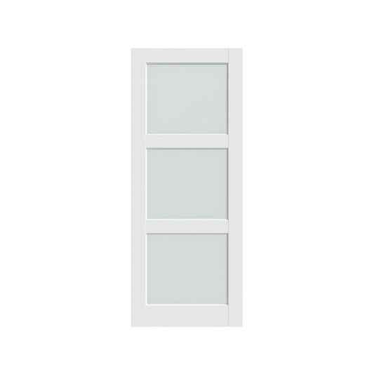 80" X 24" White Wood And Glass Slab Door HomeRoots