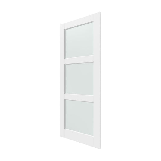 80" X 24" White Wood And Glass Slab Door HomeRoots