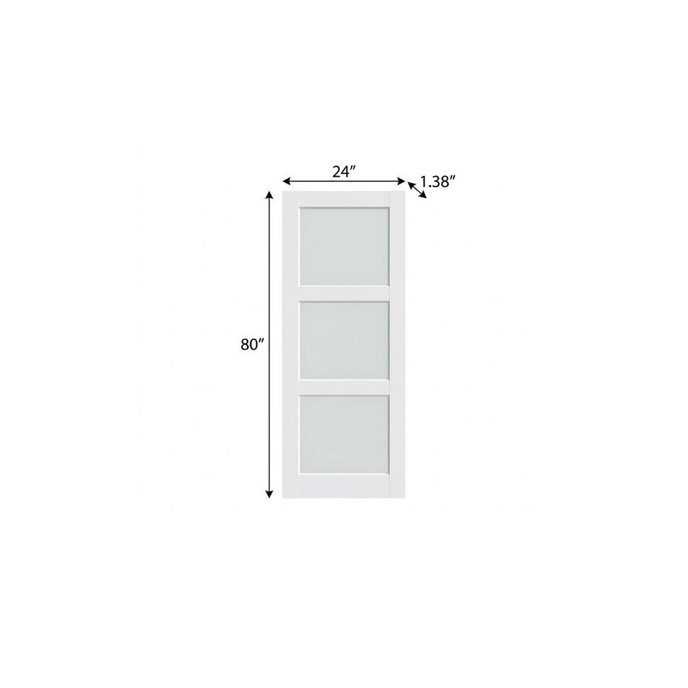 80" X 24" White Wood And Glass Slab Door HomeRoots