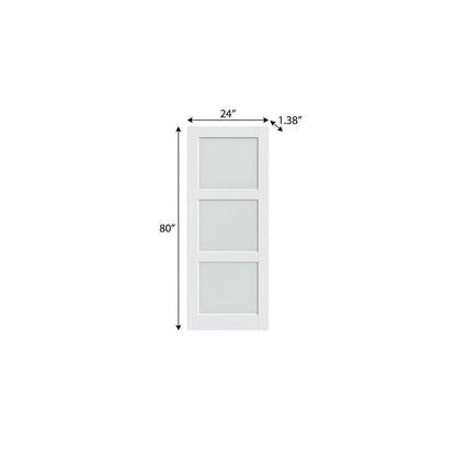 80" X 24" White Wood And Glass Slab Door HomeRoots