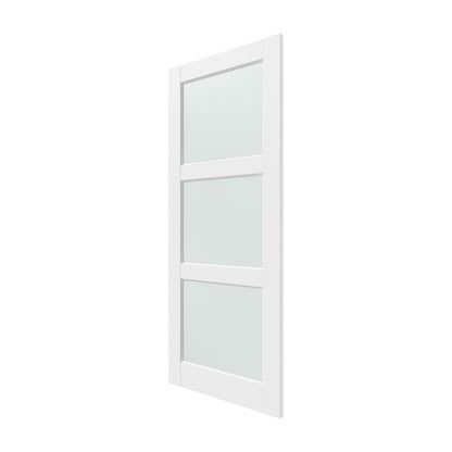 80" X 30" White Wood And Glass Slab Door HomeRoots