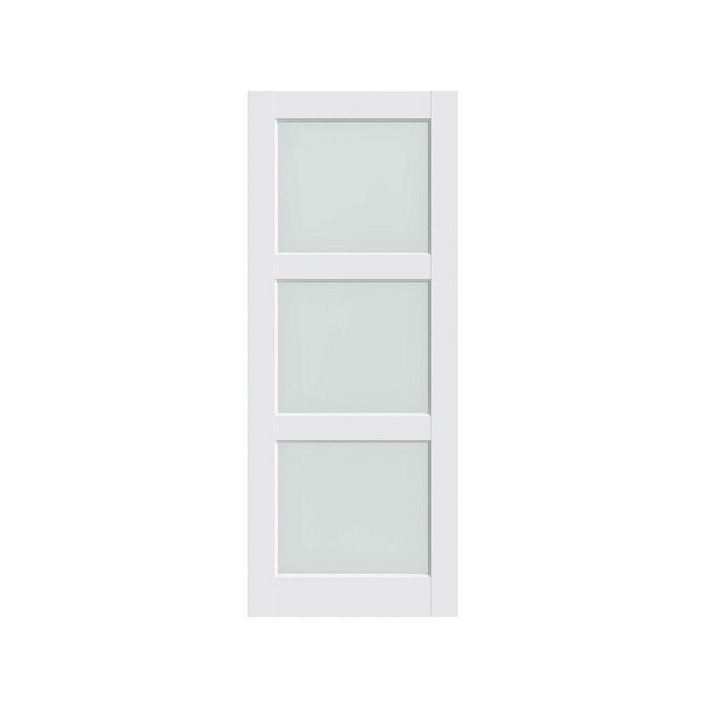 80" X 32" White Wood And Glass Slab Door HomeRoots