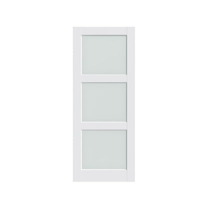 80" X 32" White Wood And Glass Slab Door HomeRoots