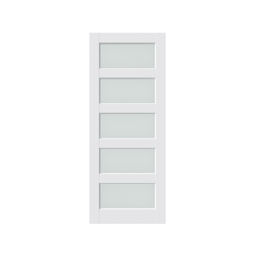 80" X 24" White Wood And Glass Slab Door HomeRoots