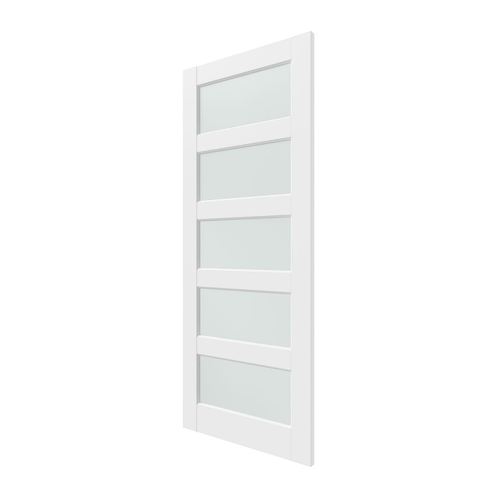 80" X 28" White Wood And Glass Slab Door HomeRoots