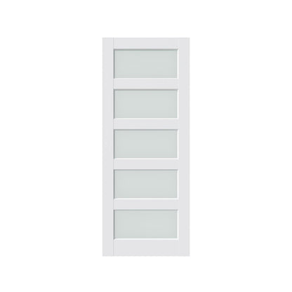 80" X 28" White Wood And Glass Slab Door HomeRoots