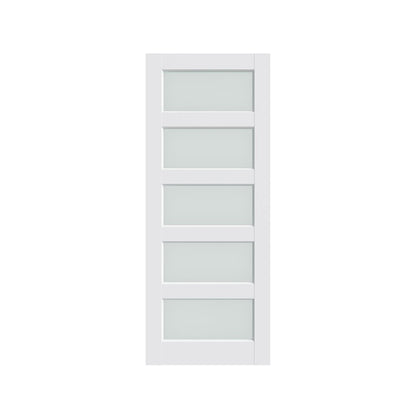 80" X 32" White Wood And Glass Slab Door HomeRoots