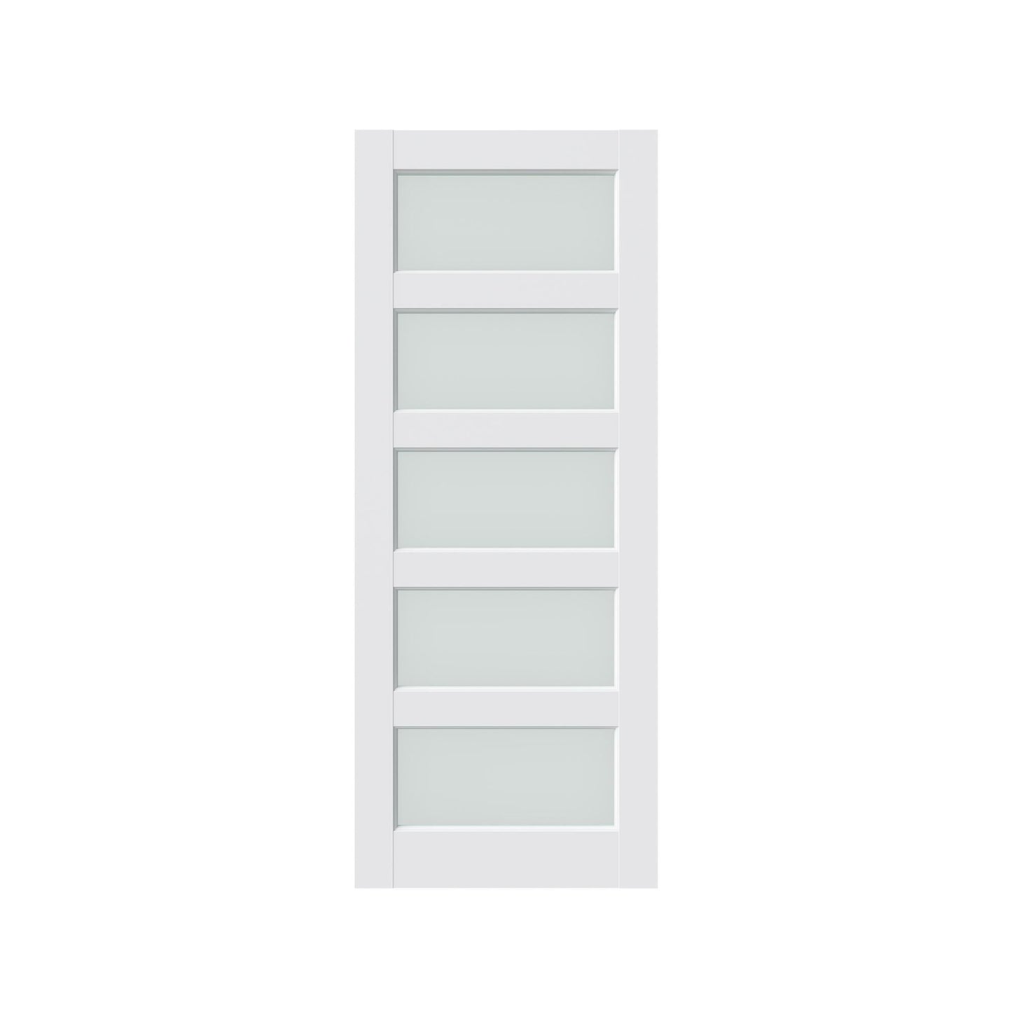 80" X 32" White Wood And Glass Slab Door HomeRoots