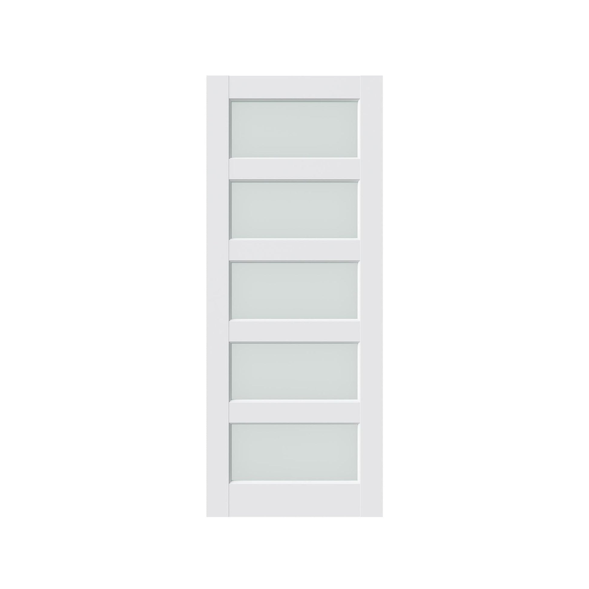 80" X 32" White Wood And Glass Slab Door HomeRoots