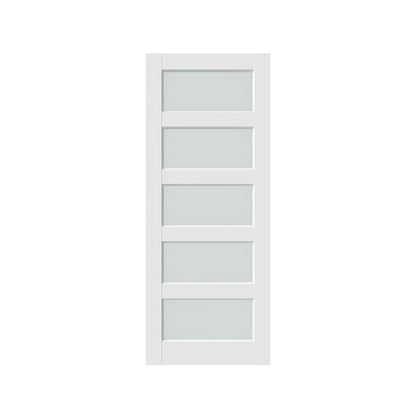 80" X 32" White Wood And Glass Slab Door HomeRoots