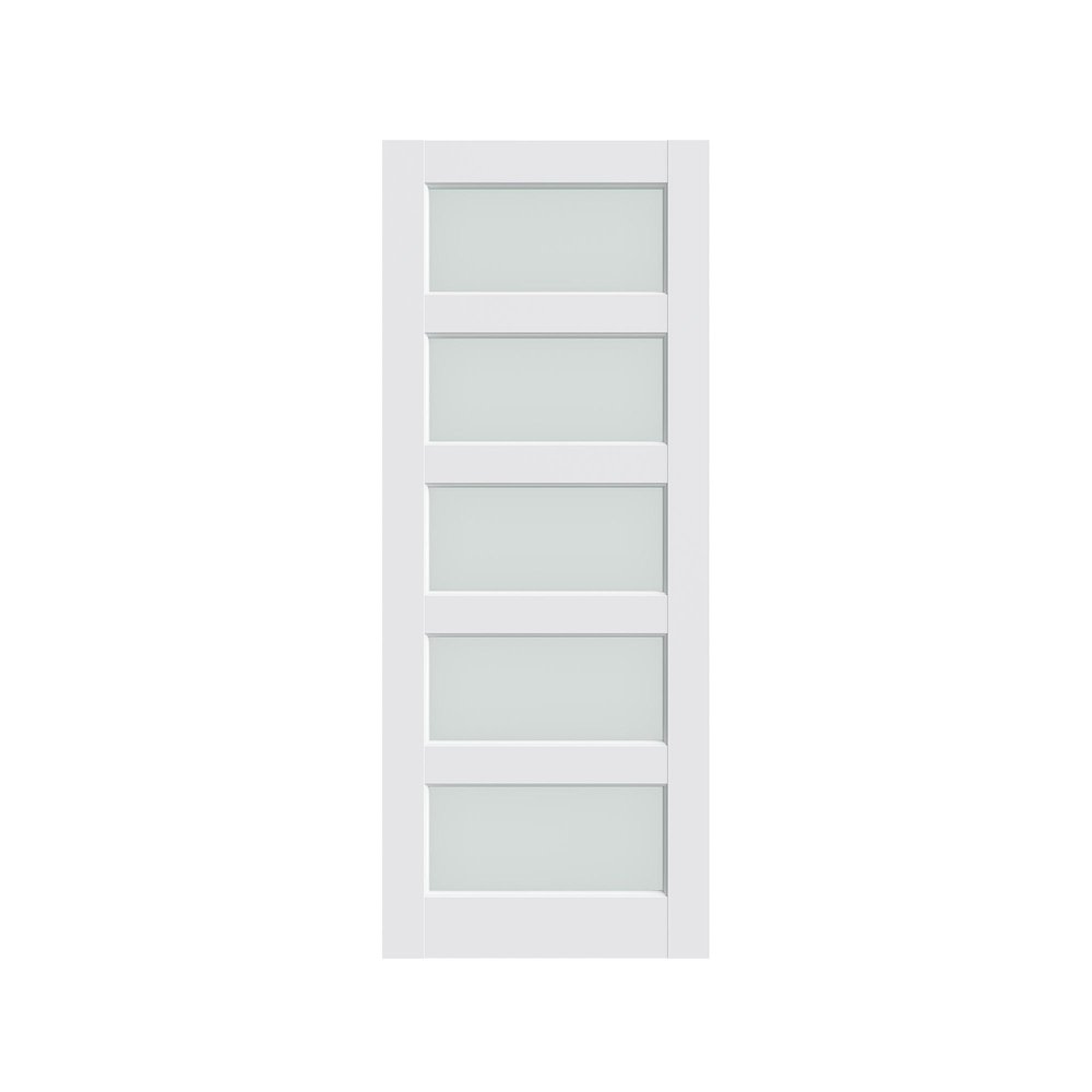 80" X 36" White Wood And Glass Slab Door HomeRoots