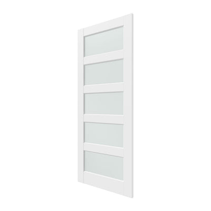80" X 36" White Wood And Glass Slab Door HomeRoots