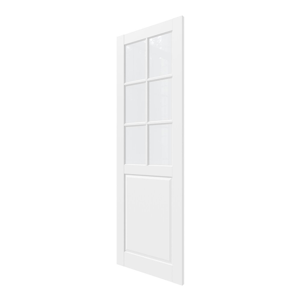 80" X 24" White Wood And Glass Slab Door HomeRoots