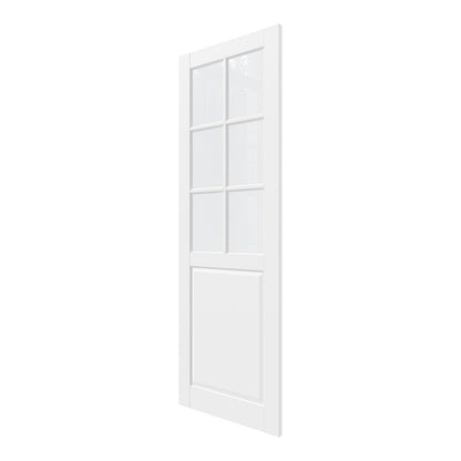 80" X 28" White Wood And Glass Slab Door HomeRoots