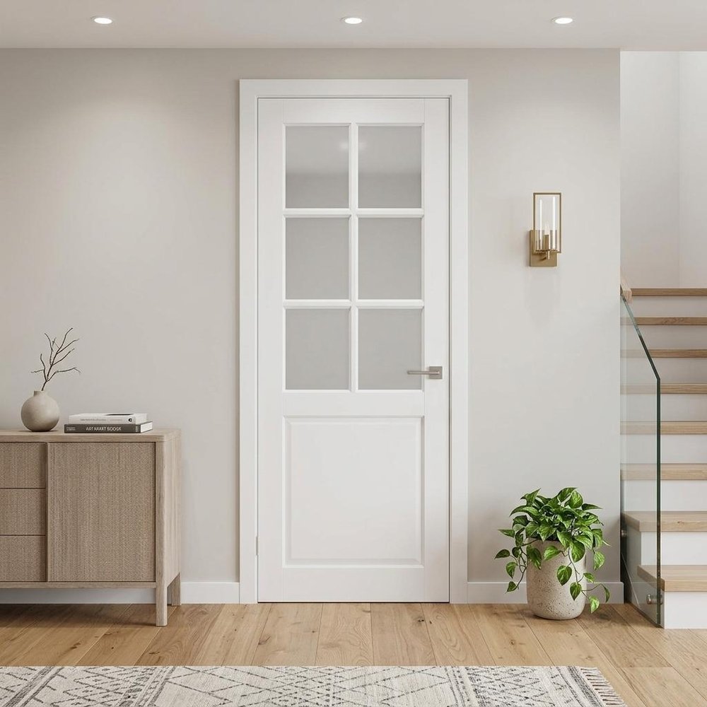80" X 28" White Wood And Glass Slab Door HomeRoots