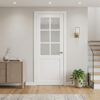 80" X 28" White Wood And Glass Slab Door HomeRoots