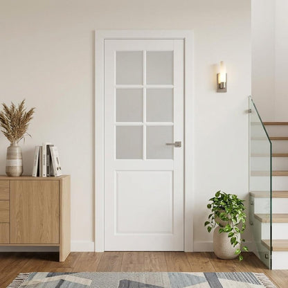 80" X 30" White Wood And Glass Slab Door HomeRoots