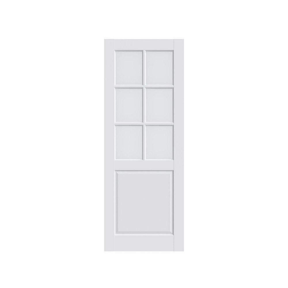 80" X 32" White Wood And Glass Slab Door HomeRoots