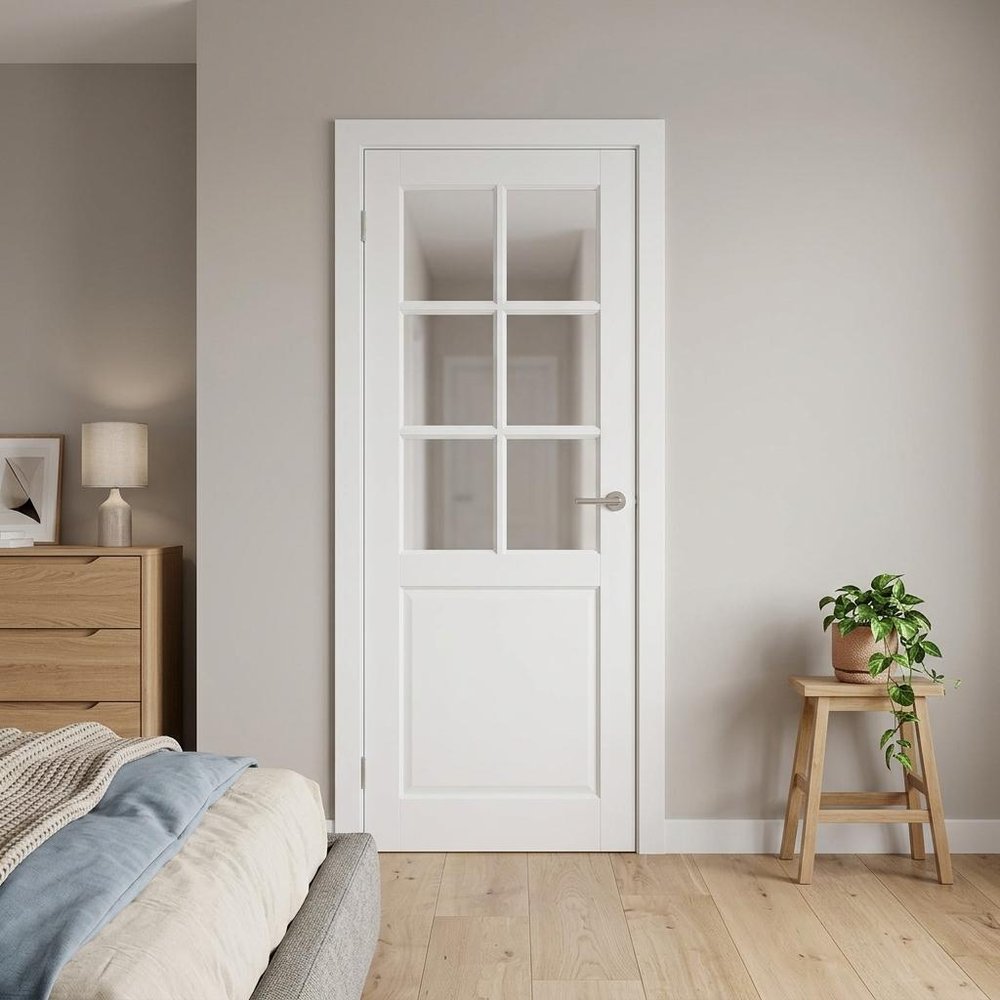 96" X 24" White Wood And Glass Slab Door HomeRoots