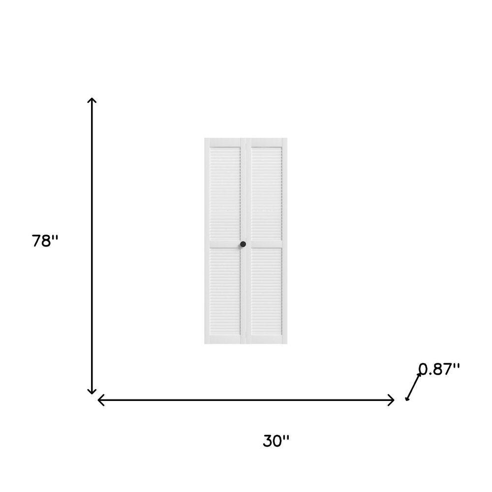 Set Of Two 78" X 30" White Wood Bi-Fold Door — view 6