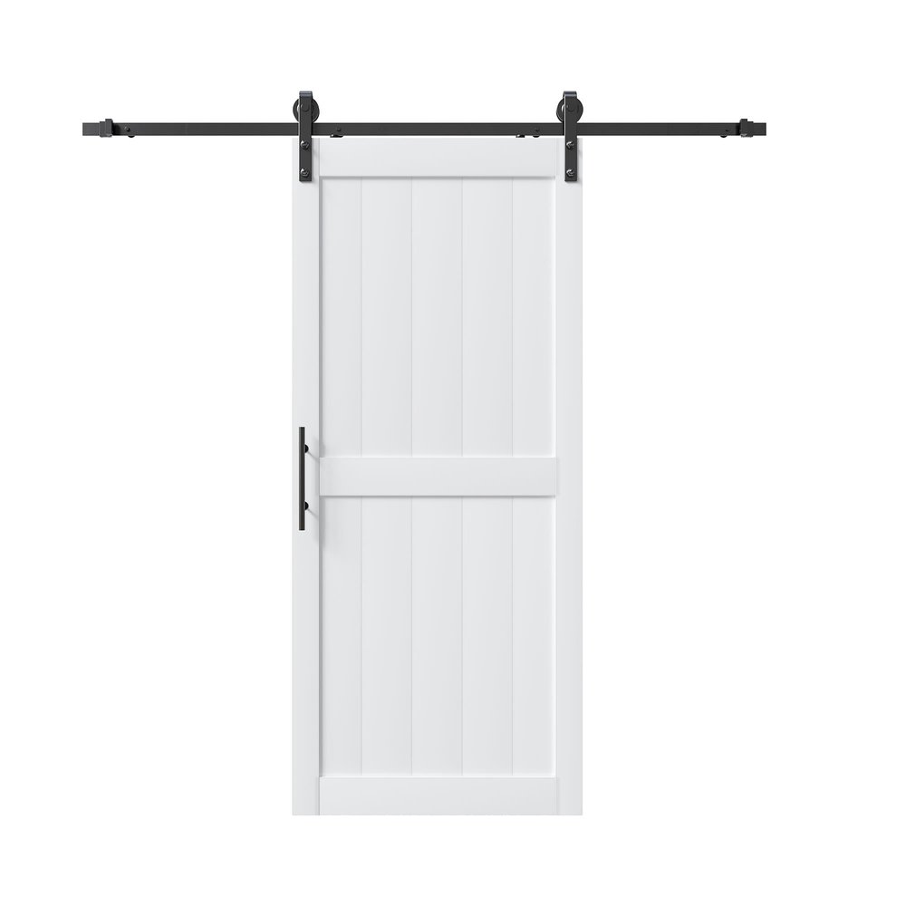 84" X 24" White Wood Barn Door — view 3