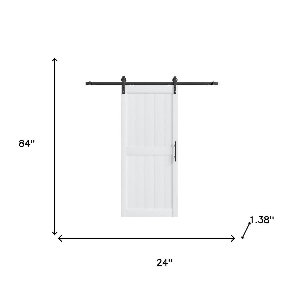 84" X 24" White Wood Barn Door — view 4