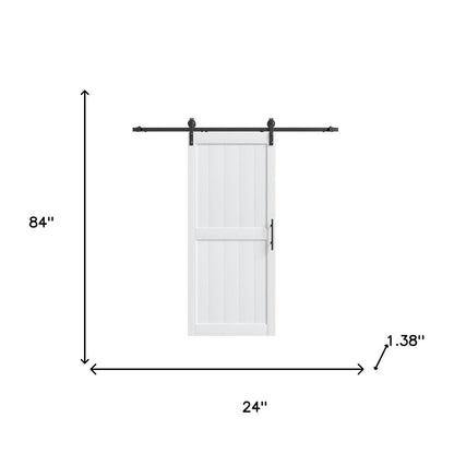 84" X 24" White Wood Barn Door