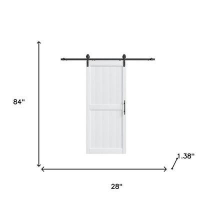 84" X 28" White Wood Barn Door
