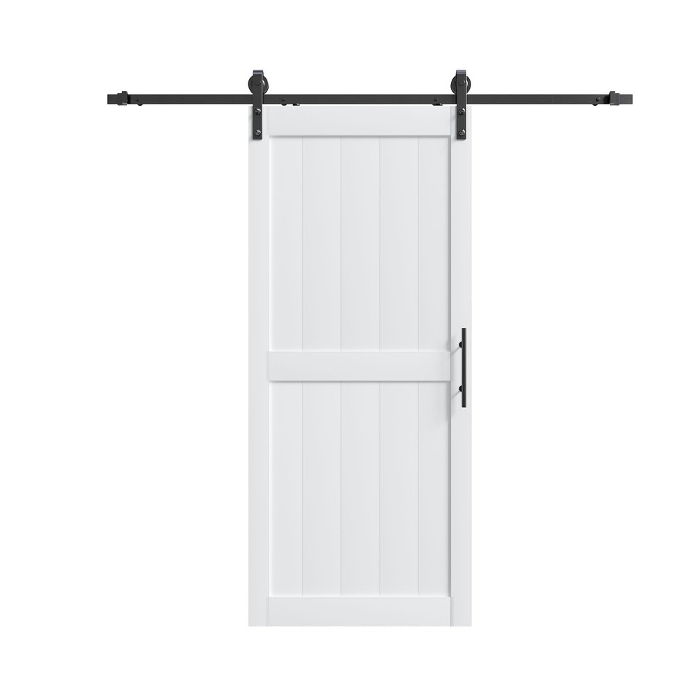 84" X 36" White Wood Barn Door