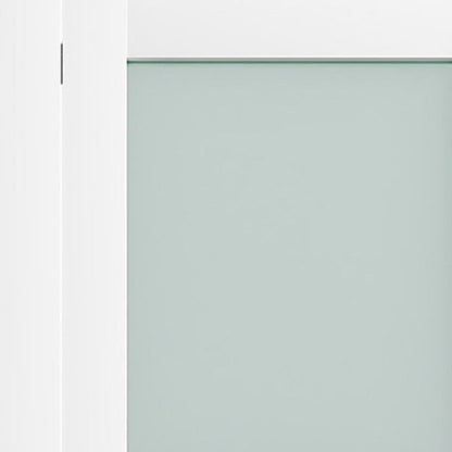 Set Of Two 78" X 32" White Glass Bi-Fold Door