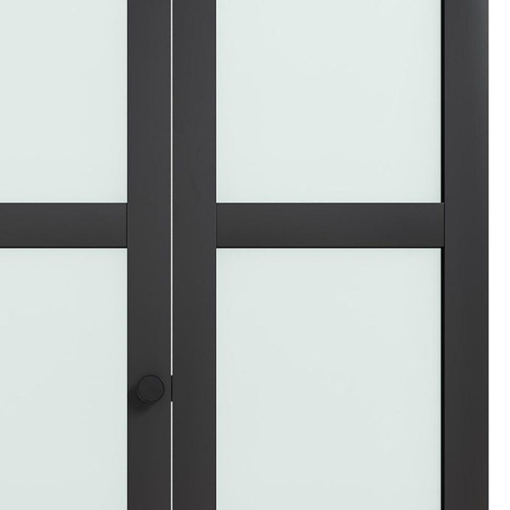 Set Of Two 78" X 32" Black Glass Bi-Fold Door — view 2