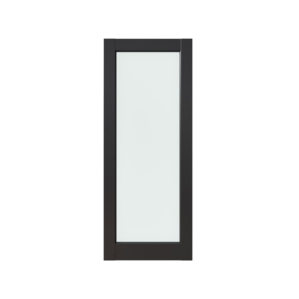80" X 30" Black Glass French Doors — view 2