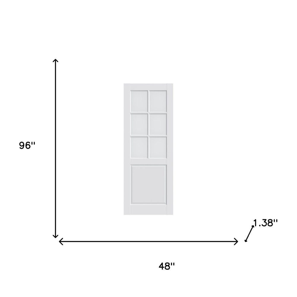 Set Of Two 96" X 48" White Glass French Doors — view 5