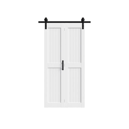 Set Of Two 84" X 32" White Wood Bi-Fold Door HomeRoots