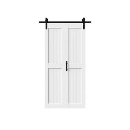 Set Of Two 84" X 32" White Wood Bi-Fold Door HomeRoots