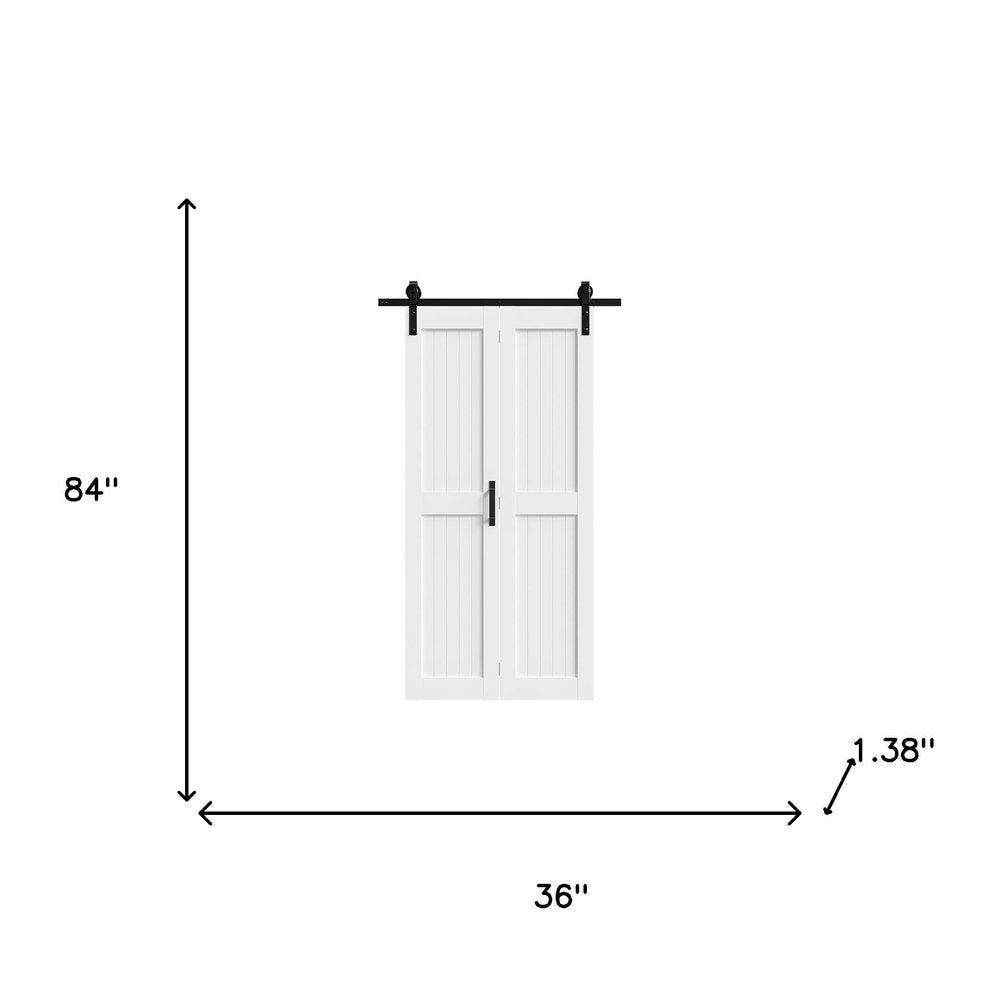 Set Of Two 84" X 36" White Wood Bi-Fold Door — view 4