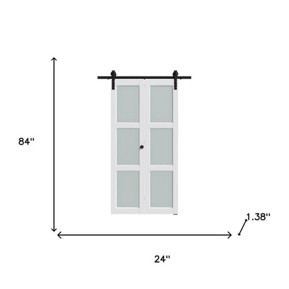 Set Of Two 84" White Glass Bi-Fold Door HomeRoots